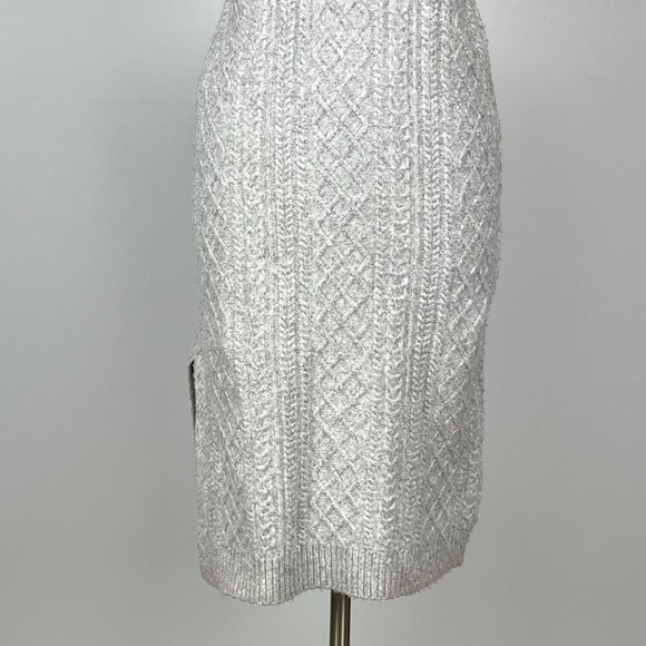 House of Harlow 1960 Sleeveless Cable Knit Sweater Dress Gray Turtleneck size M - Picture 3 of 13